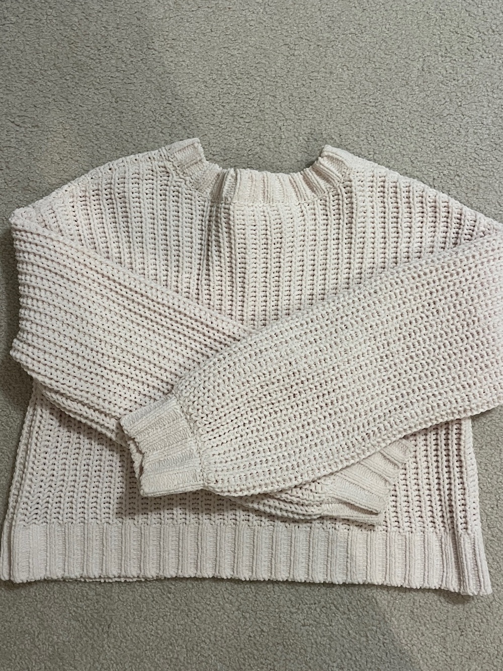 Garage Cream Open-Weave Crewneck Sweater